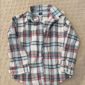 Janie and Jack Red and Blue Button Down Shirt